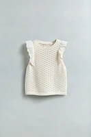 TOP EN MAILLE DENTELLE