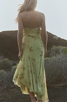 PRINTED TULLE MIDI DRESS