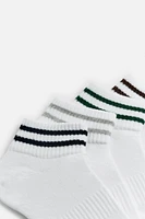 LOT DE 4 PAIRES CHAUSSETTES BASSES À BANDES