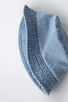 STRIPED DENIM BUCKET HAT