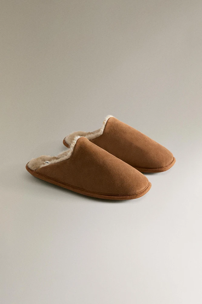 COZY LEATHER SLIPPERS