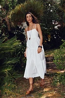 POPLIN PANEL MIDI DRESS