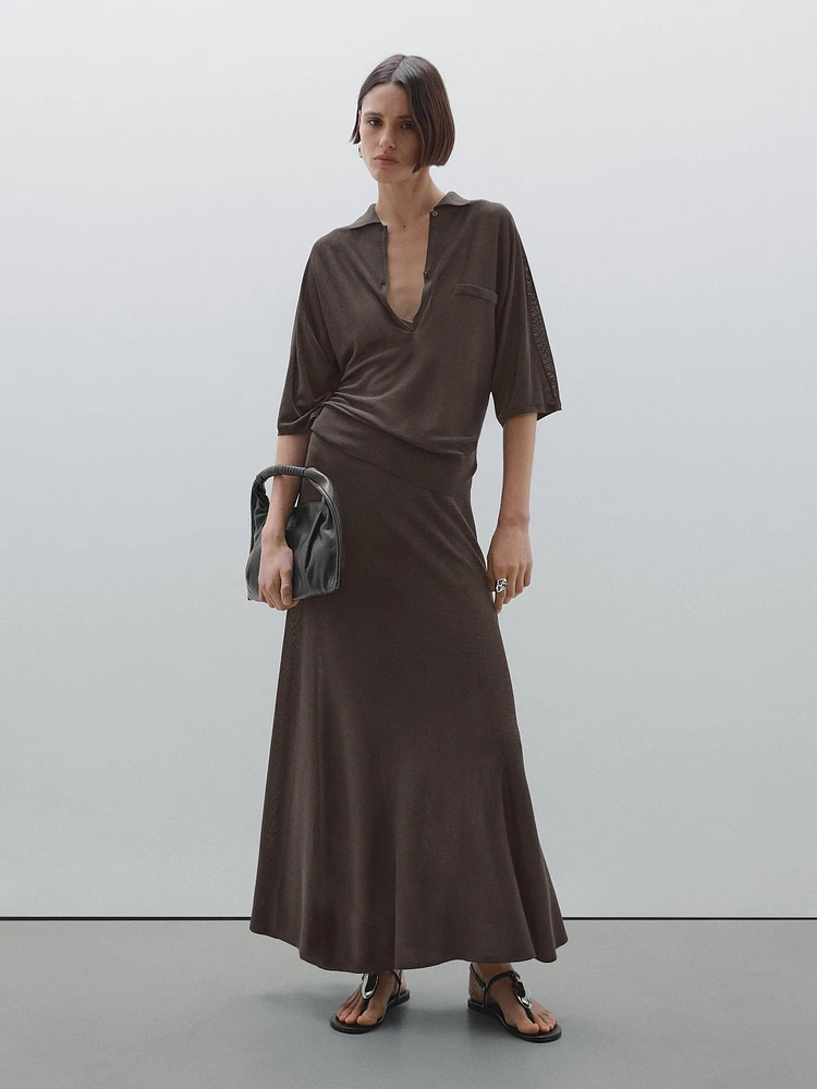 Long flared skirt