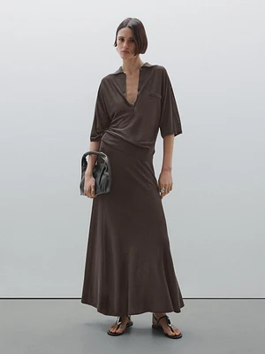 Long flared skirt