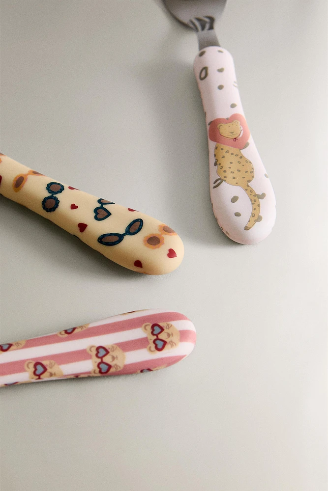 ENSEMBLE COUVERTS ENFANT GUÉPARD (LOT DE 3)