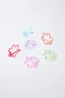 PACK OF SIX FLOWER-SHAPED CLIPS