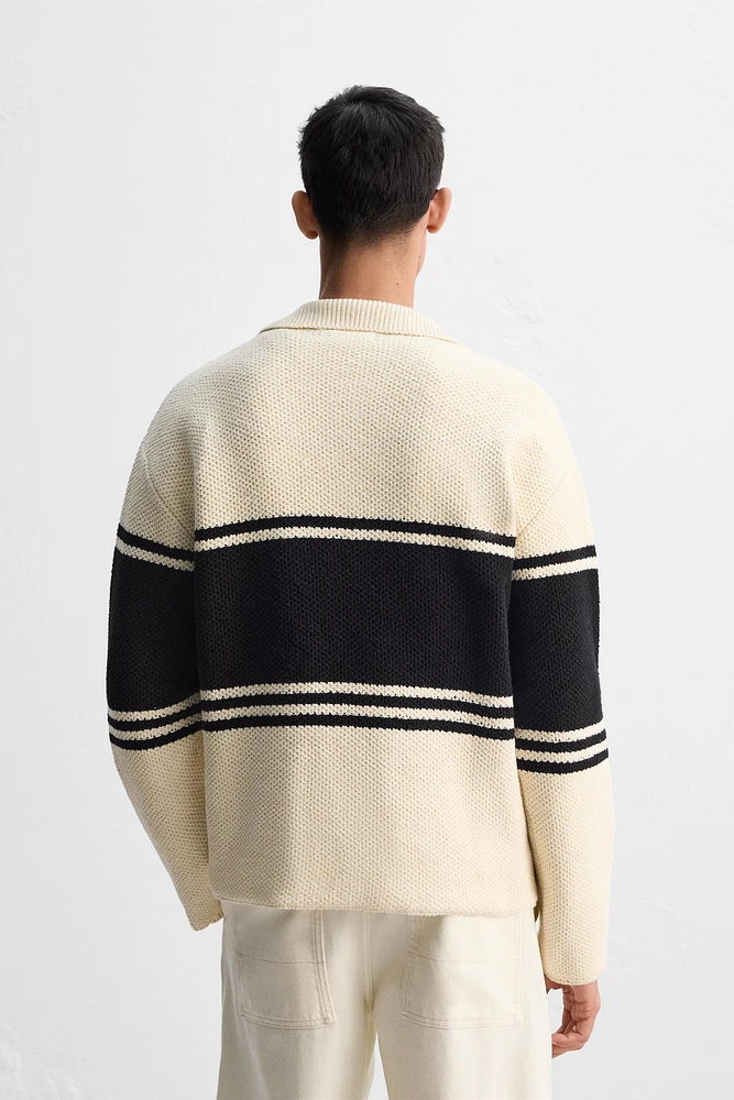 LIMITED EDITION STRIPED KNIT POLO SHIRT