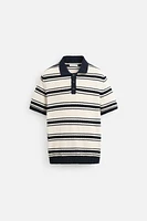 POLO EN MAILLE AVEC JACQUARD À RAYURES