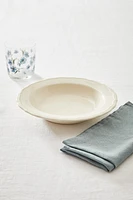 EARTHENWARE SOUP PLATE WITH RAISED-DESIGN EDGE