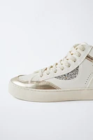 METALLIC HIGH TOP SNEAKERS