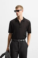 KNIT LACE POLO SHIRT