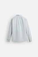 CHEMISE À RAYURES EN COTON ET LIN