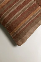 COTTON MULTICOLORED STRIPED THROW PILLOW COVER