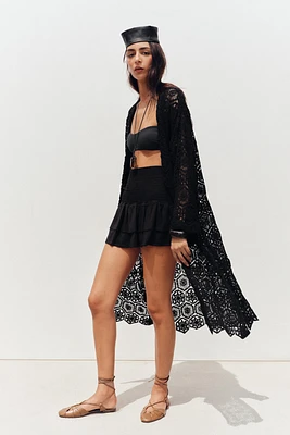 WIDE WAISTBAND RUFFLE SHORTS