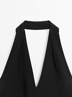 Robe midi encolure américaine dos décolleté