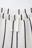 STRIPED CROCHET KNIT SHORTS