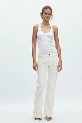 SLEEVELESS RIBBED COTTON T-SHIRT