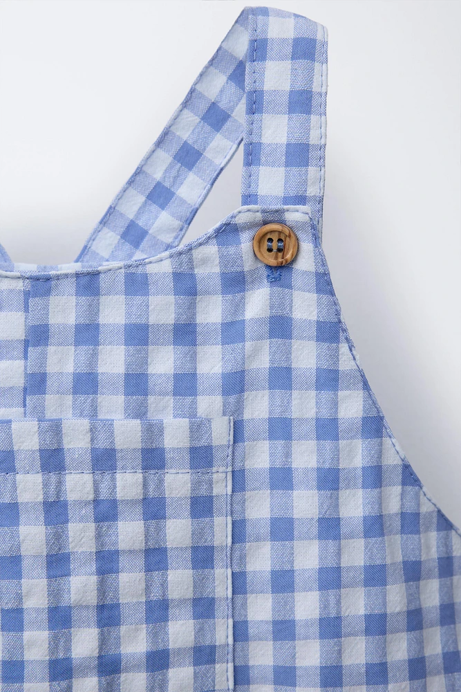 GINGHAM CHECK OVERALLS