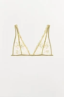 BRASSIÈRE TRIANGLE EN MESH BRODÉ