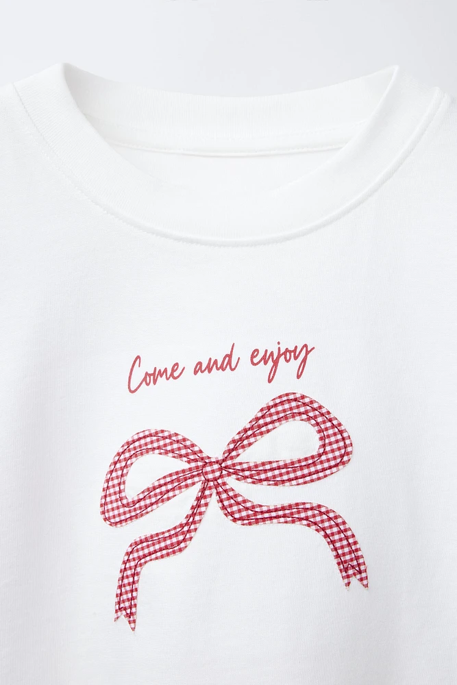 GINGHAM CHECK PATCH T-SHIRT