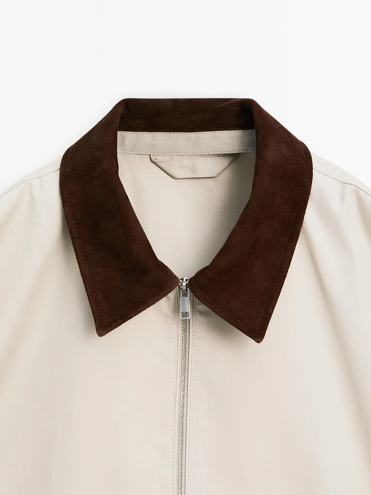 100% cotton jacket with collar detail