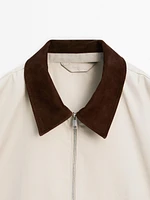 100% cotton jacket with collar detail