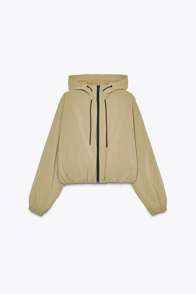 HOODED RUBBERIZED JACKET