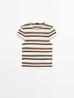 Striped cutwork T-shirt