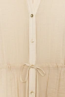 WRINKLE EFFECT SEMI-SHEER SHIRT