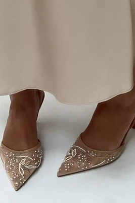 CHAUSSURES OUVERTES À L'ARRIÈRE EN MESH BRODÉ