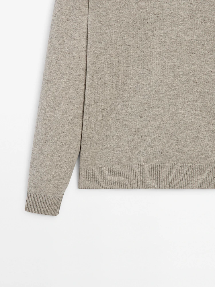 100% wool knit polo sweater