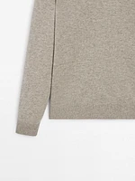 100% wool knit polo sweater