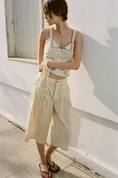 EMBROIDERED POPLIN TOP