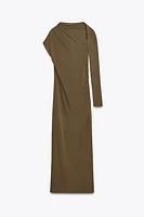 ASYMMETRIC DRAPED MAXI DRESS
