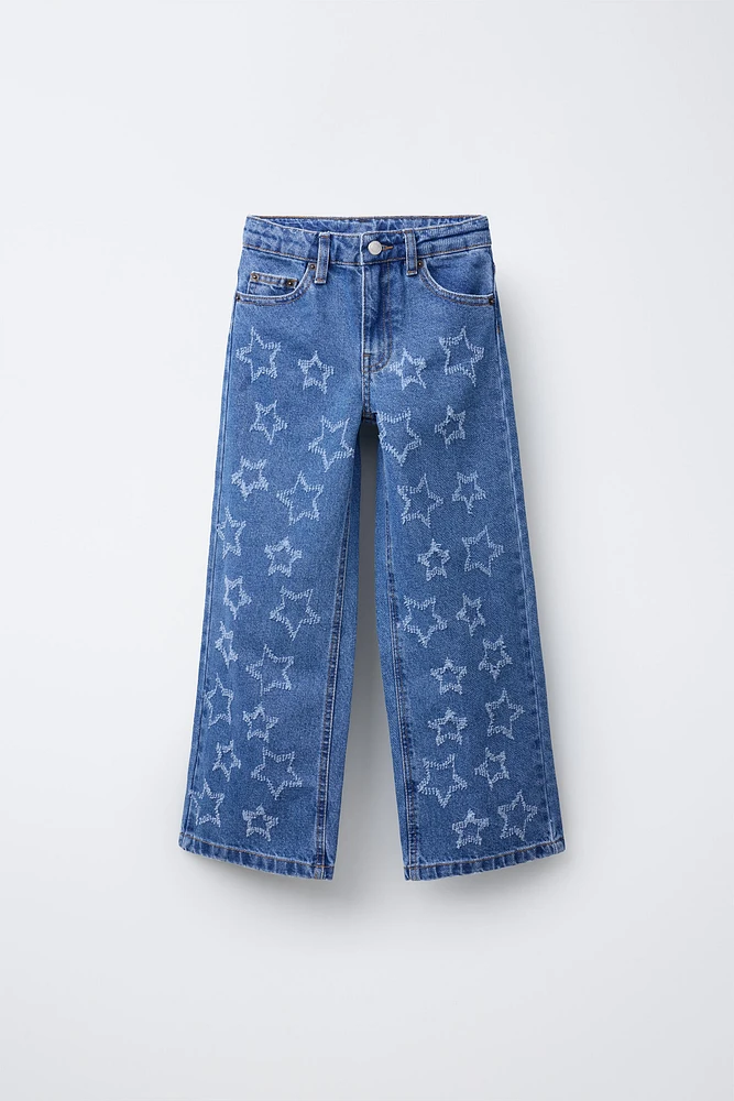 WIDE LEG JEANS WITH STARS