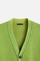 REVERSE EFFECT WASHED CARDIGAN