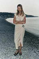 BUCKLE MIDI SKIRT