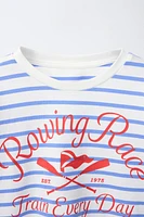 T-SHIRT À RAYURES IMPRIMÉ NAUTIQUE