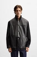 CONTRASTING LEATHER JACKET