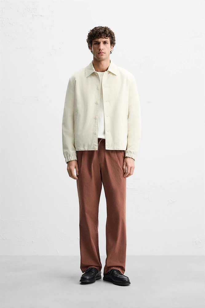 PLEATED POPLIN PANTS