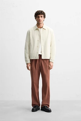 PLEATED POPLIN PANTS