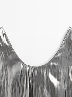 Flowing metallic strappy top