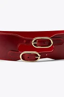 DOUBLE BUCKLE SASH BELT