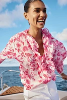 RUFFLED PRINT BLOUSE