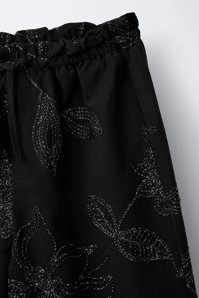 SHIMMER EMBROIDERED PANTS