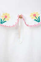 EMBROIDERED PETER PAN COLLAR T-SHIRT