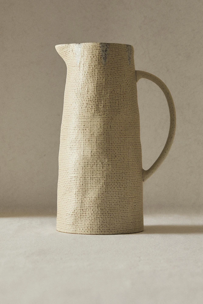 TEXTURED STONEWARE PITCHER