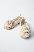 CROCHET FLOWER BALLET FLATS