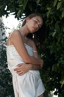 LACE LADDER STITCH TOP