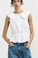 PETER PAN COLLAR POPLIN TOP